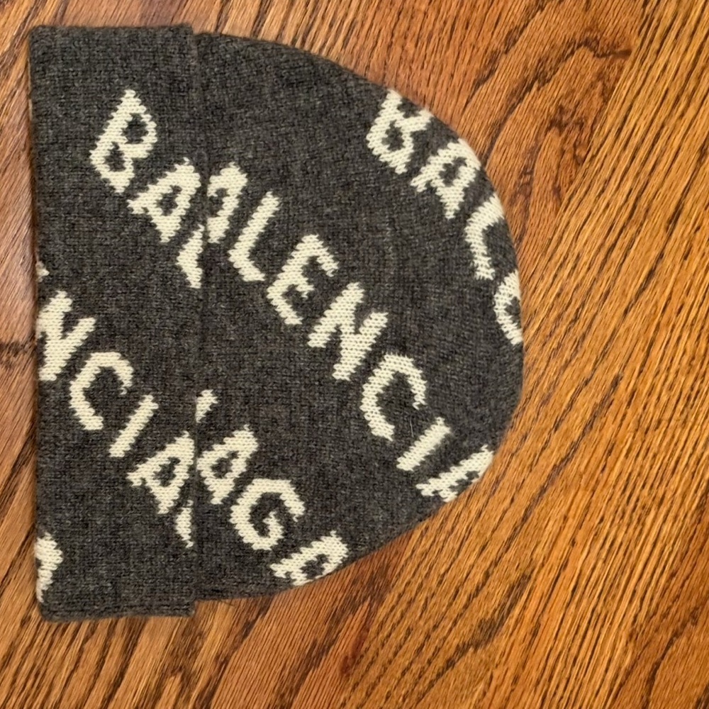 Balenciaga Cream and Grey Hat